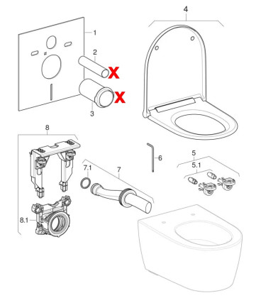 Geberit připojovací hrdlo pro závěsné WC ONE